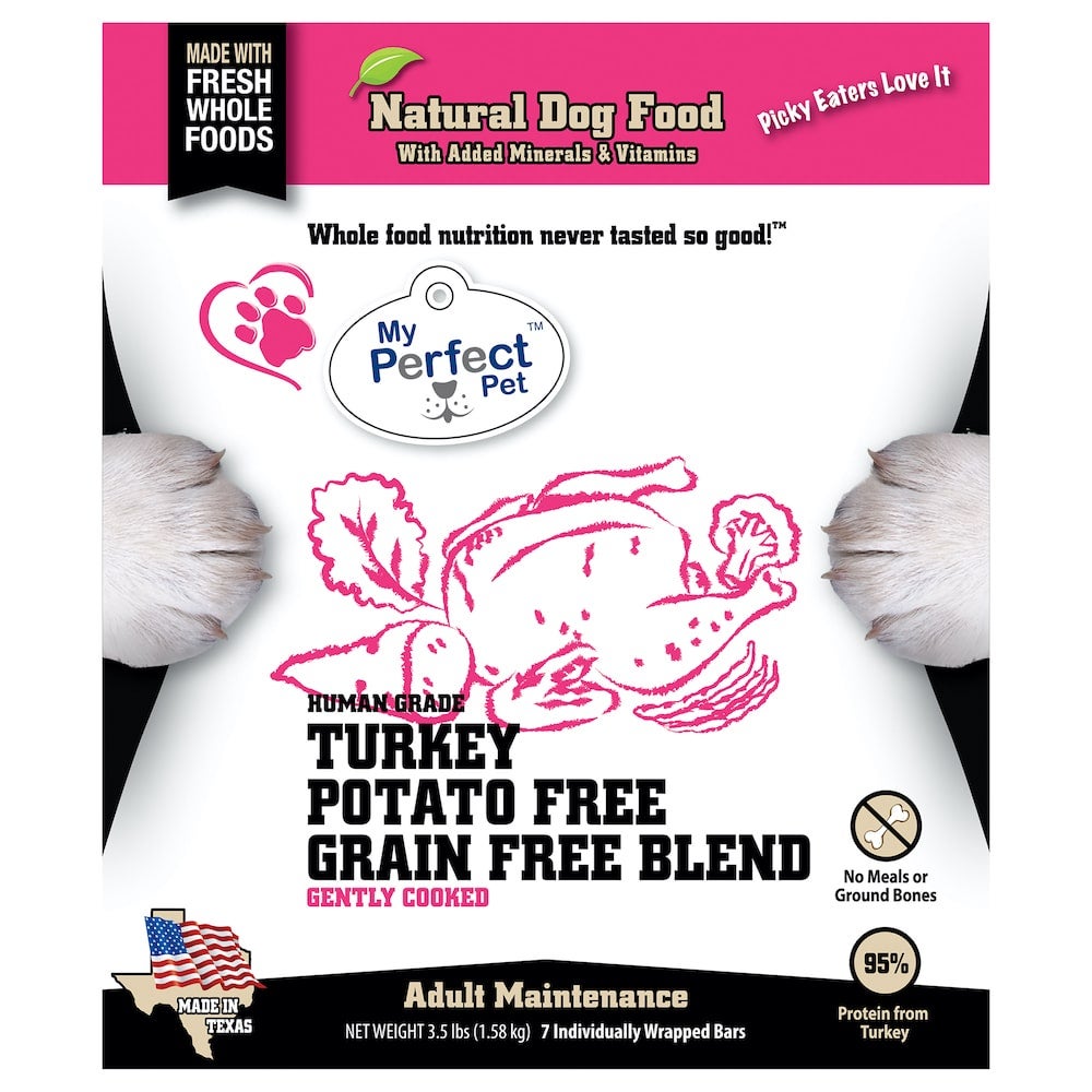 My Perfect Pet Gently Cooked Human Grade Dog Food Tino s Low Glycemic Turkey Blend 3.5lb